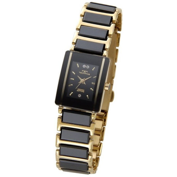 レディース腕時計 セラミック TSL906GB ブラック×ゴールド テクノス