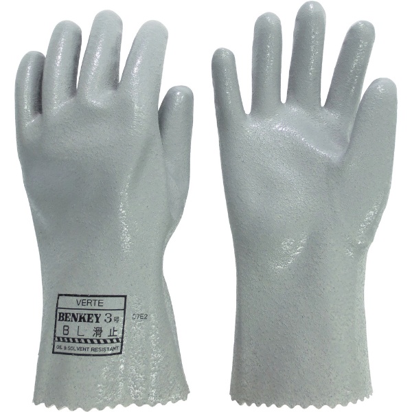 ミドリ安全 耐溶剤性・油脂対応手袋 ベンケイ3号B型 すべり止め付 L