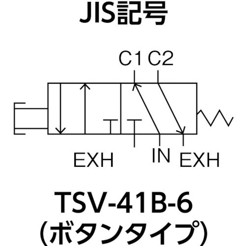 TRUSCO 4方向小型切替バルブ 5ポート 1／8 ボタンタイプ TSV-41B-6 トラスコ中山｜TRUSCO NAKAYAMA 通販 