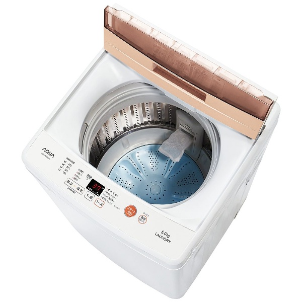 AQW-BK50E-W 全自動洗濯機 ホワイト [洗濯5.0kg /乾燥機能無 /上開き 