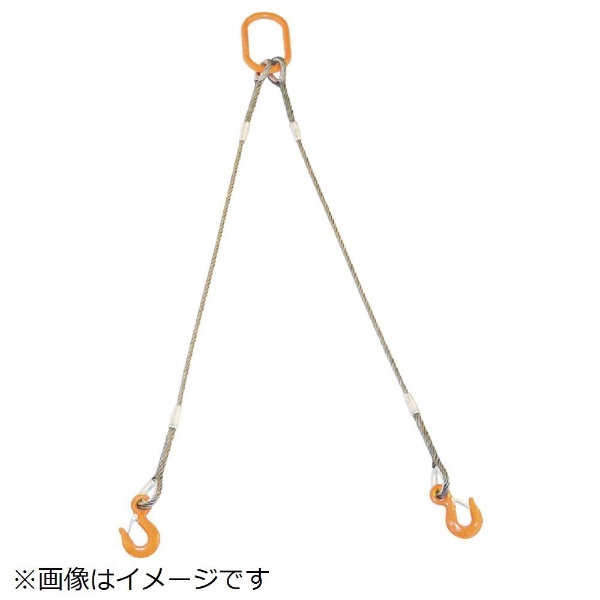 TRUSCO(トラスコ) 2本吊りWスリング フック付き 12mmX1m GRE2P12S1 - 1
