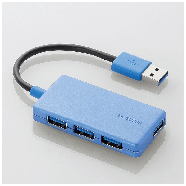 U3H-A416B USBϥ 4ݡ Хѥ USB3.0 ѥ ֥롼 Windows11 Macб MacBook Surface Chromebook¾ ΡPCб ֥롼 [Хѥ /4ݡ /USB3.0б]