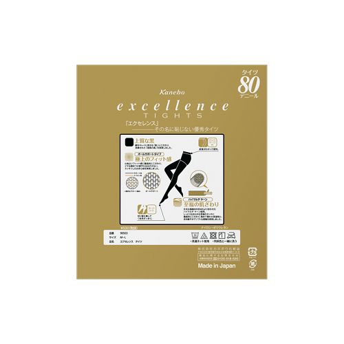 excellence（エクセレンス）タイツ（80D）M-L ピュアブラック カネボウ 