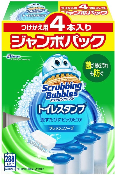  ScrubbingBubbles（スクラビングバブル） トイレスタンプクリーナー フレッシュソープの香り つけかえ用ジャンボパック 38g×4本入り 〔トイレ用洗剤〕