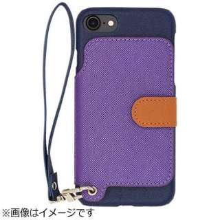 iPhone 7p@U[P[XRAKUNI LIGHT PU Leather Case Book Type with Strap@u[@RCB-7 BL