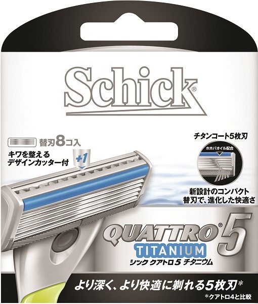 シック クアトロ4 チタニウム 替刃 (8個) カミソリ 髭剃り 4枚刃 Schick