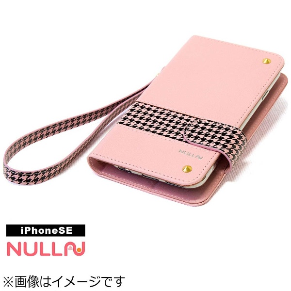  iPhone SE（第1世代）4インチ用 CHIDORI STRIPE CASE ピンク BLNL-002-PK スタンド機能 ポケット付＋ハンドストラップ