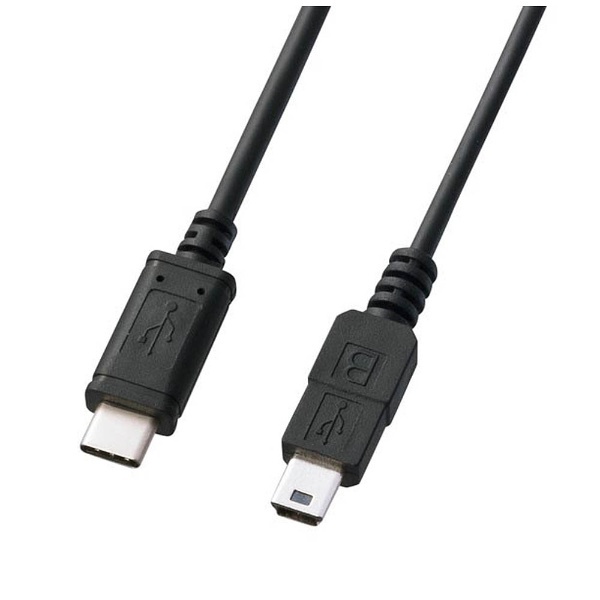 2.0m［USB-C ⇔ USB miniB］2.0ケーブル 充電・転送 ブラック KU-CMB20