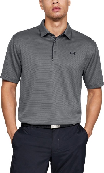 メンズ ゴルフポロシャツ テックポロ（LGサイズグラファイト×ブラック