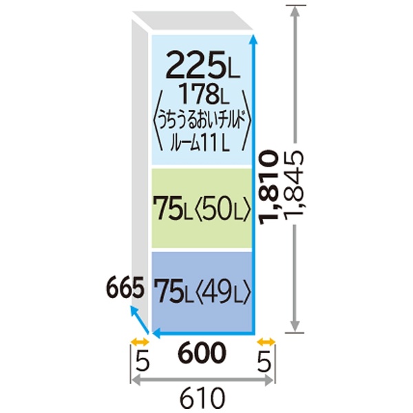 R-K380HV-T 冷蔵庫 Kシリーズ ライトブラウン [3ドア /右開きタイプ