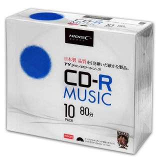 供音乐使用的CD-R HIDISC白TYCR80YMP10SC[10张/700MB/喷墨打印机对应]