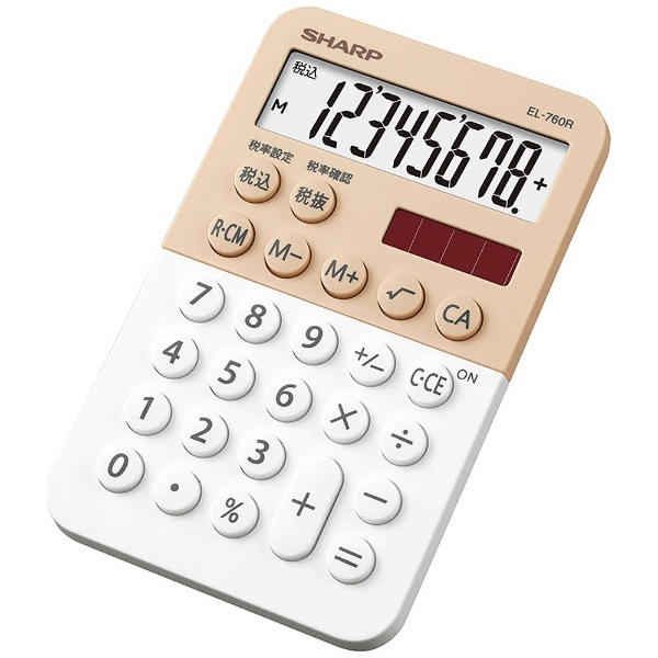 シャープ｜SHARP　ミニミニナイスサイズ電卓　[8桁]　EL-760R-WX　ホワイト系　通販