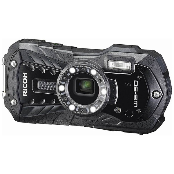 WG-50 コンパクトデジタルカメラ ブラック [防水+防塵+耐衝撃] リコー