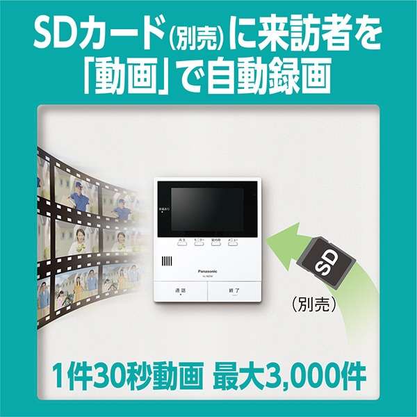 电视门铃"大屏幕约5型宽大的液晶、时尚的门口子机附属的类型"VL-SZ50KP_7