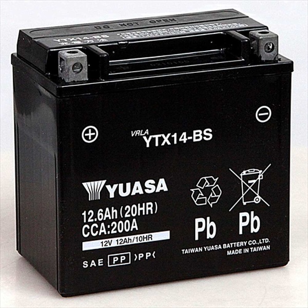 台湾 YUASA YTX7L-BS バイクバッテリー ( 互換： CTX7L-BS GTX7L-BS FTX7L-BS ) 液入り充電済み