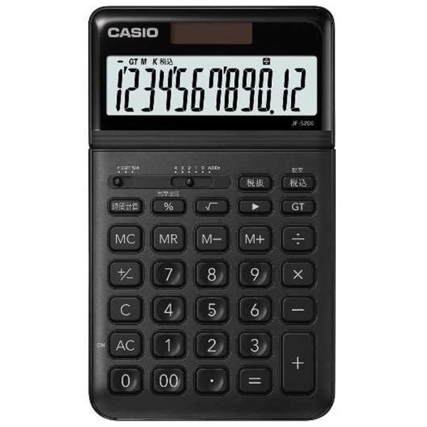 スタイリッシュ電卓 ブラック JF-S200-BK-N [12桁] カシオ｜CASIO 通販 | ビックカメラ.com