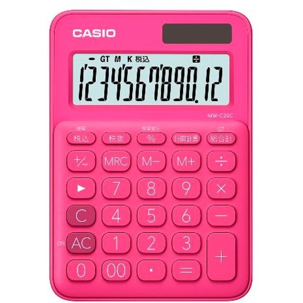 カラフル電卓 ビビッドピンク MW-C20C-RD-N [12桁] カシオ｜CASIO 通販 | ビックカメラ.com