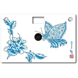 02.07.0005 y[p[J Paper Camera B&M Porcelian Blue Butterfly