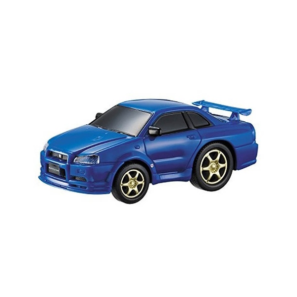 日産 マルカ　ドライブタウン　プルバックカー　ミニカー　カラーサンプル　SKYLINE スカイライン GT-R34　　青　ブルー　日産　NISSAN