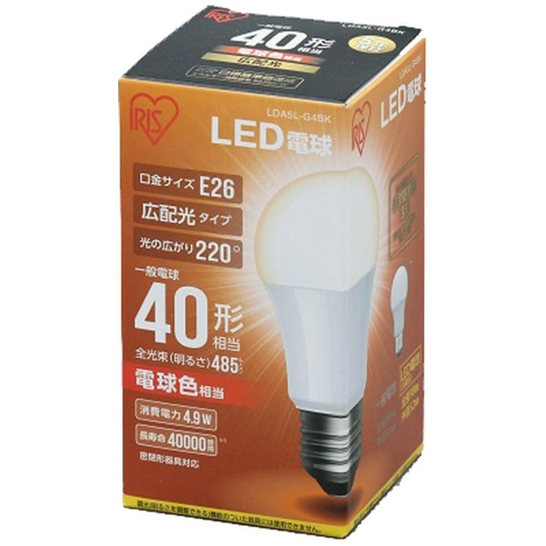 [広配光] LDA5L-G-4BK LED電球 ECOHiLUX（エコハイルクス） [E26 /一般電球形 /40W相当 /電球色 /1個  /広配光タイプ] 【訳あり品】