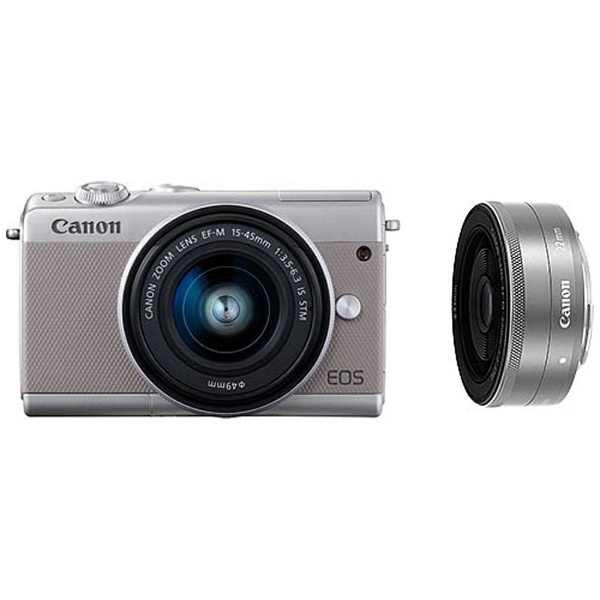 カメラ【新品・保証おまけ付】ミラーレス一眼 Canon EOS M100 グレー