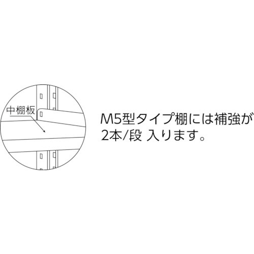 TRUSCO　M5型中量棚　1500X921XH1500　4段　単体　ネオグレ M5-5594 NG