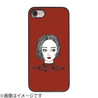Iphone 8 ブラックケース 少女のイラスト レッド Ds10433i7s Roa ロア