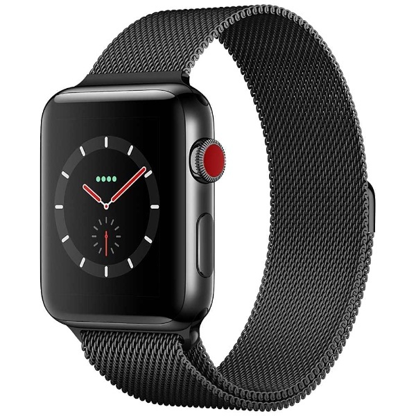 Apple Watch Series 3（GPS Cellularモデル） 42mm スペースブラックステンレススチールケースとスペースブラックミラネーゼループ  MR1V2J/A 【処分品の為、外装不良による返品・交換不可】 アップル｜Apple 通販