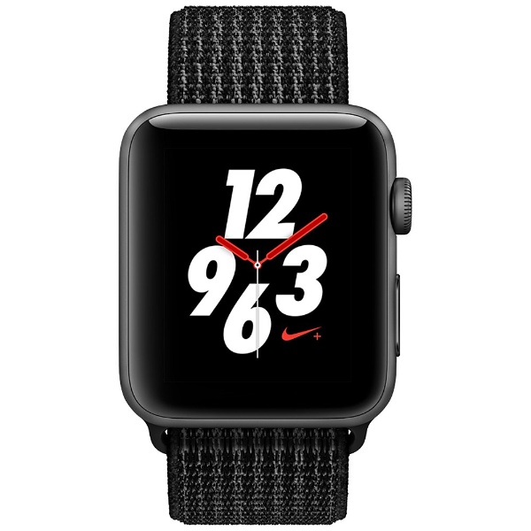 Apple Watch Nike+（GPS + Cellularモデル） 42mm  スペースグレイアルミニウムケースとブラック/ピュアプラチナNikeスポーツループ　MQMH2J/A 【処分品の為、外装不良による返品・交換不可】