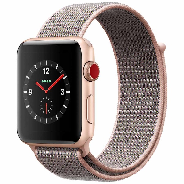 Apple Watch Series 3（GPS + Cellularモデル） 42mm ゴールドアルミニウムケースとピンクサンドスポーツループ　 MQKT2J/A 【処分品の為、外装不良による返品・交換不可】