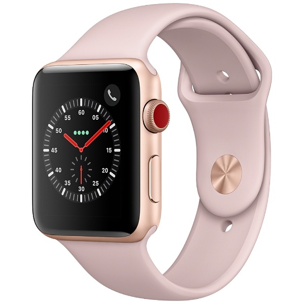 Apple Watch Series 3（GPS + Cellularモデル） 42mm ゴールドアルミニウムケースとピンクサンドスポーツバンド　 MQKP2J/A 【処分品の為、外装不良による返品・交換不可】