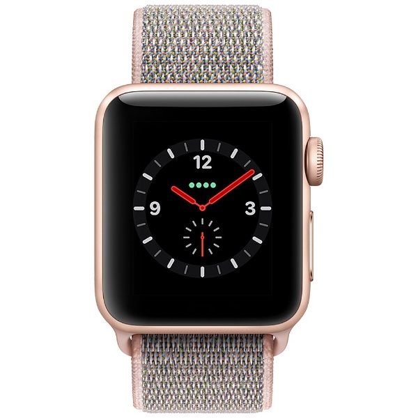 Apple Watch Series 3（GPS + Cellularモデル） 38mm ゴールドアルミニウムケースとピンクサンドスポーツループ　 MQKL2J/A