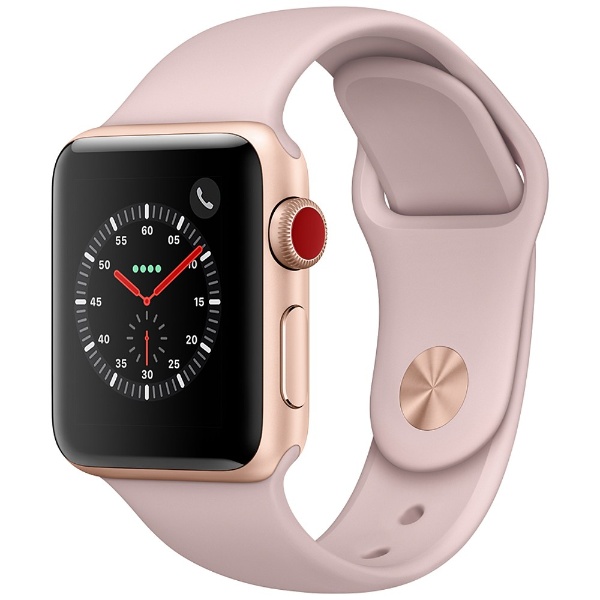 Apple BEm028R Apple Watch Series3 38mm 10N-X ガラス WR-50M 第3世代 アルミニウム アップルウォッチ ピンク 充電器付き 腕時計 GPS ジャンク