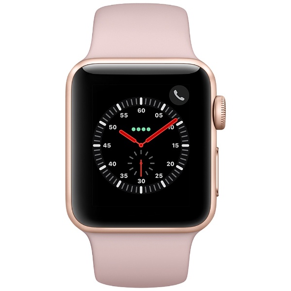 Apple Watch Series 3（GPS + Cellularモデル） 38mm ゴールドアルミニウムケースとピンクサンドスポーツバンド　 MQKH2J/A 【処分品の為、外装不良による返品・交換不可】
