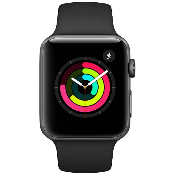 Apple Watch Series 3（GPS） 42mm スペースグレイアルミニウムケースとブラックスポーツバンド　MQL12J/A