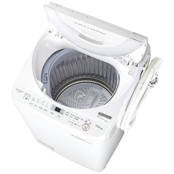 ES-GE7B-W 全自動洗濯機 ホワイト系 [洗濯7.0kg /乾燥機能無 /上開き 