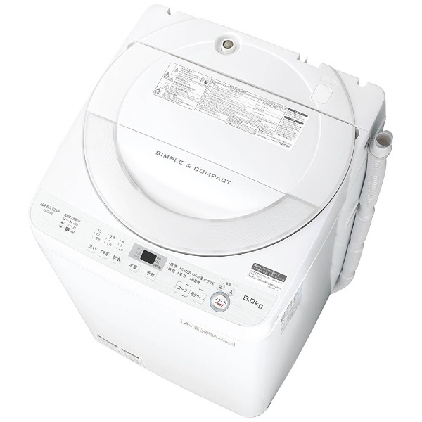 ES-GE6B-W 全自動洗濯機 ホワイト系 [洗濯6.0kg /乾燥機能無 /上開き