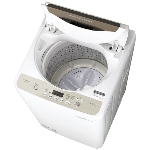 ES-GE4B-C 全自動洗濯機 ベージュ系 [洗濯4.5kg /乾燥機能無 /上開き