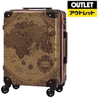 【アウトレット品】 スーツケース トランク H032ブラウン地図柄　7500-46-BRMAP　32L 【外装不良品】