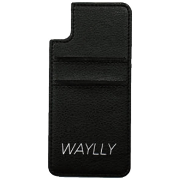  Waylly専用［iPhone X用］ ミラー付きカードケース ブラック WL8CC-BL 壁に張り付くケース