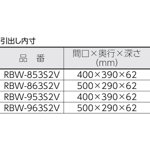TRUSCO　ラビットワゴン　500X500　引出1段　仕切2段付　YG色 RBW-953S2V YG