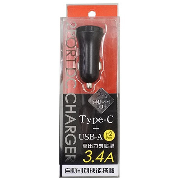 USBšϼֺ - Type-C / USB-AŴ 3.4A -C/-A ֥å BKS-DCUC34ADK [2ݡ /Smart ICб]