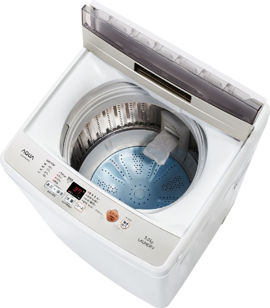 AQW-BK50F-W 全自動洗濯機 ホワイト [洗濯5.0kg /乾燥機能無 /上開き 
