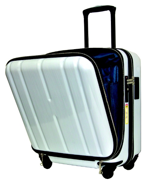 スーツケース ストッパー付き 40L ホワイトヘアーライン SS-0111-50