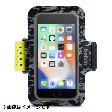  iPhone 8用 Sports Fit Proアームバンド ブラック/イエロー F8W847btC00
