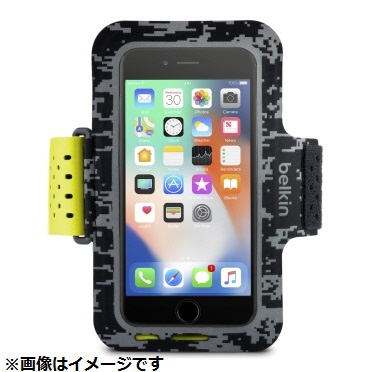  iPhone 8 Plus用 Sports Fit Proアームバンド ブラック/イエロー F8W848btC00