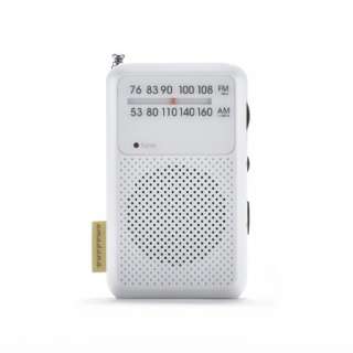 移动型收音机amadana amadana TAG Label白AT-OMR0011-WH[支持宽大的ＦＭ的/AM/FM][，为处分品，出自外装不良的退货、交换不可能]