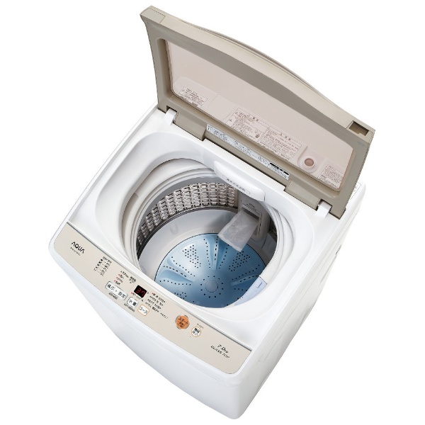 AQW-GS70F-W 全自動洗濯機 GLASS TOP ホワイト [洗濯7.0kg /乾燥機能無 