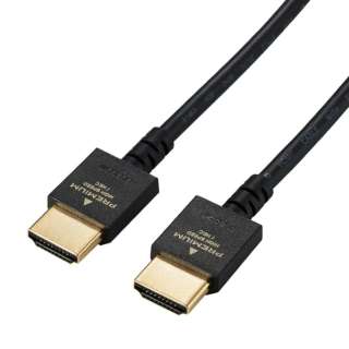 HDMIケーブル ブラック DH-HDP14ES20BK [2m /HDMI⇔HDMI /スリムタイプ /イーサネット対応]