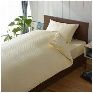 [被褥床罩]段子条纹单人长尺寸(棉100%/150×230cm/浅驼色)(单人长尺寸/)
